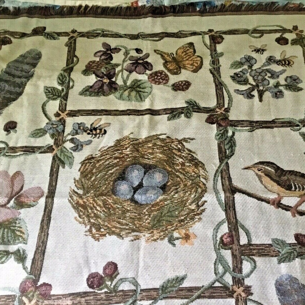 Cotton Woven Tapestry Afghan Gift Throw Blanket